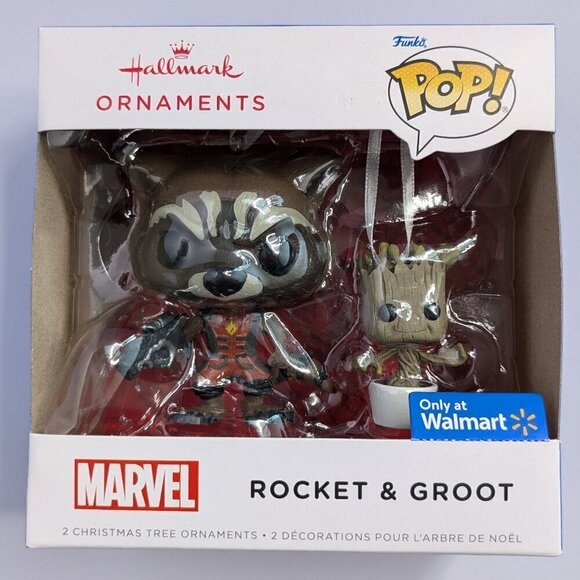 Hallmark Ornaments Funko POP! Rocket & Groot Marvel GOTG Limited Edition - Picture 3 of 11